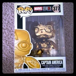 Marvel studios golden captain America funko pop